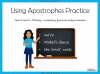 Using Apostrophes Practice - Years 3 and 4 Teaching Resources (slide 1/14)